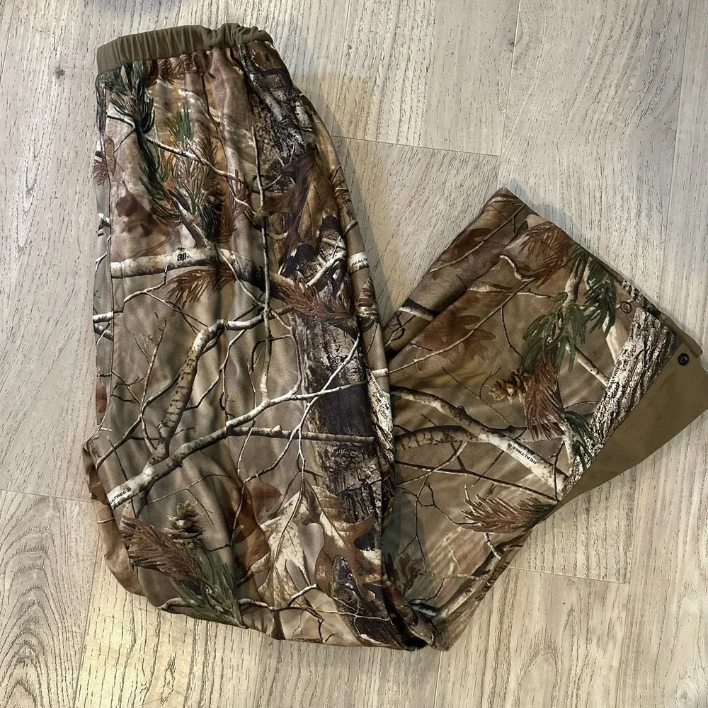 Mad Dog Gear Large Mossy Oak‎ Break Up Camo Mesh Lined Hunting Pants Quiet EUC